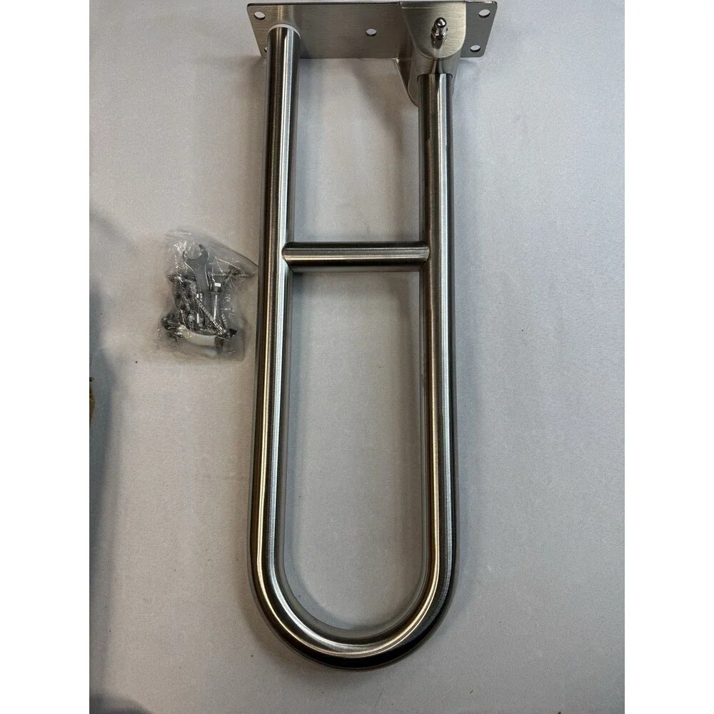 Niffgaff 24 Inch Flip-Up Grab Bar Brushed Stainless Steel Folding Toilet Safety